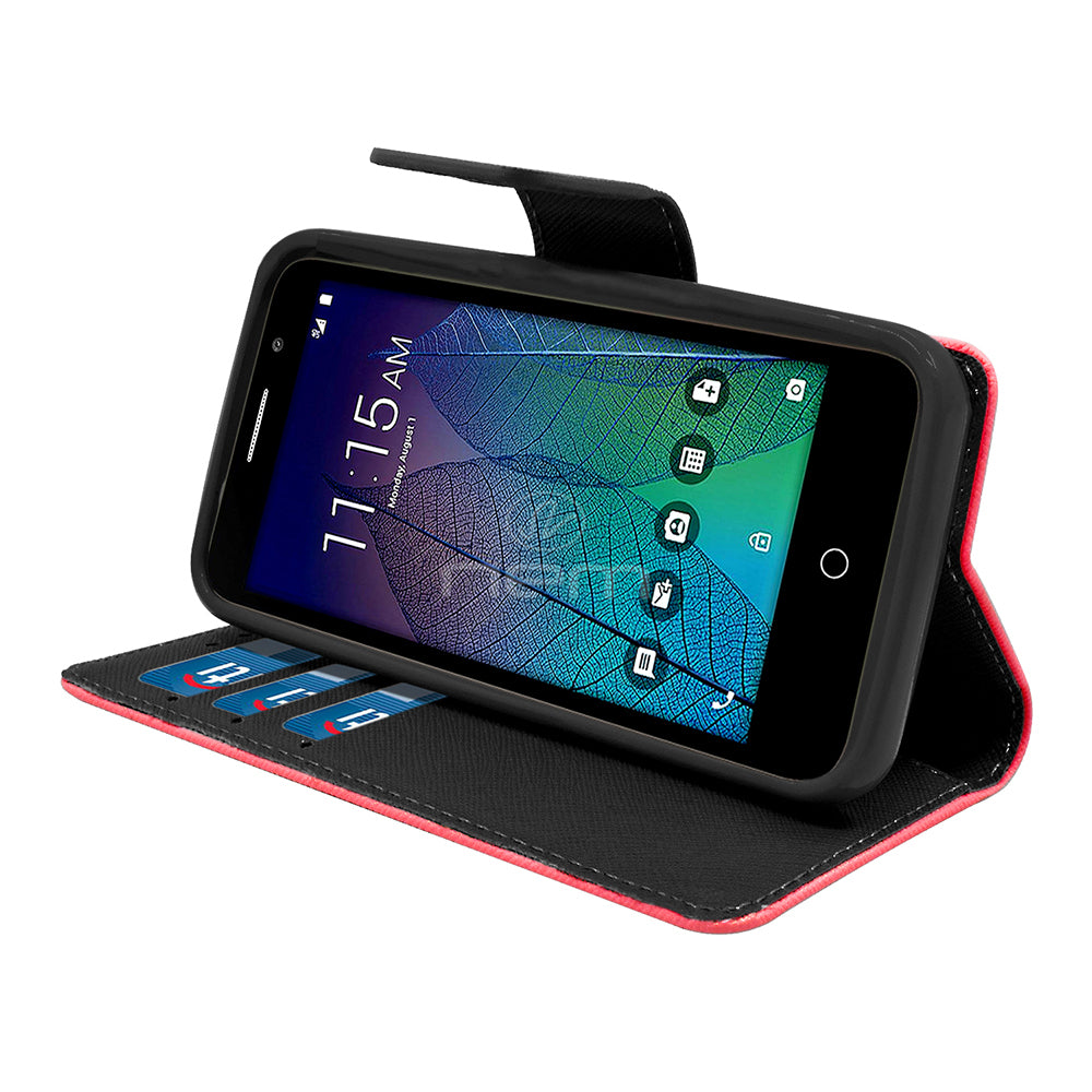 Alcatel Tru/Pop3/5065A Folio Wallet Case WCFC09 Red