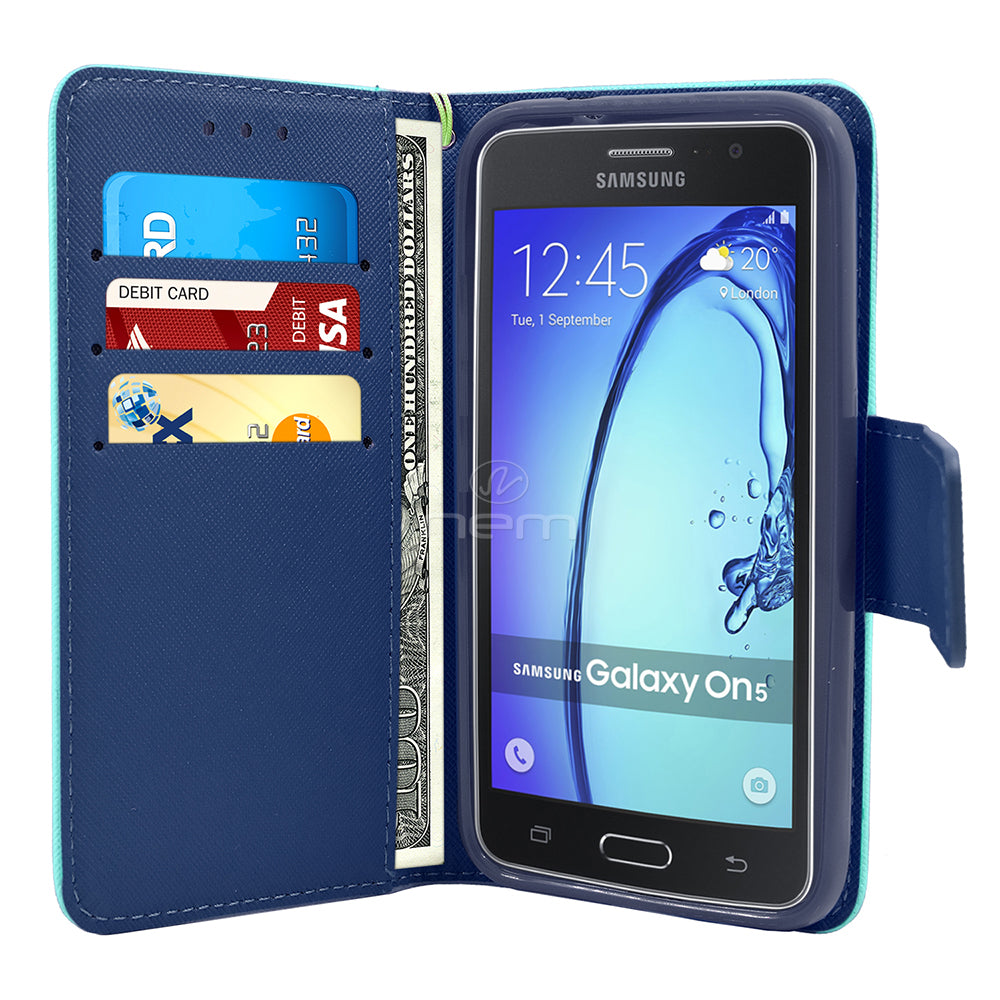 Samsung Galaxy ON5/G550 Folio Wallet Case WCFC09 Light Green