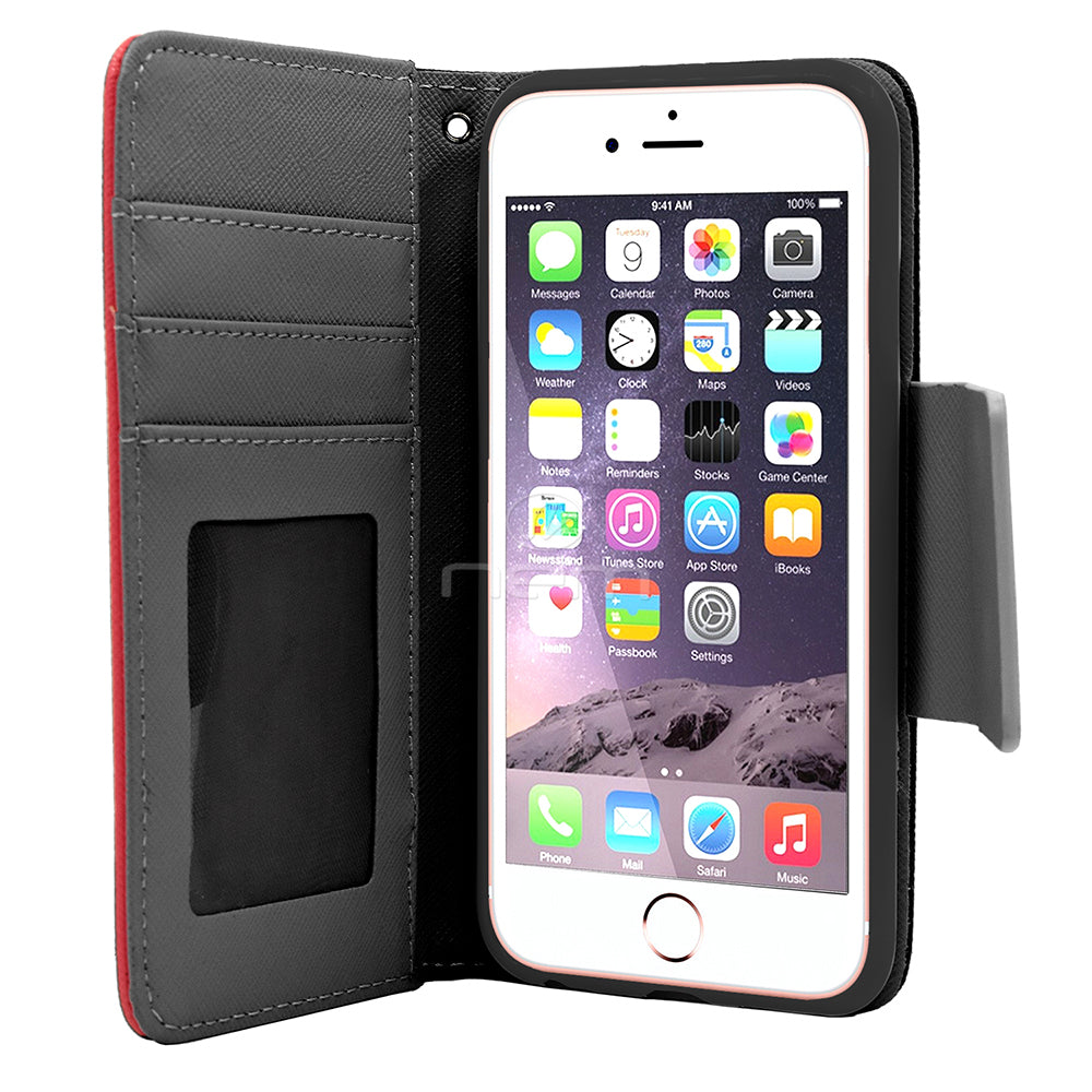 Apple iPhone 6/6S Wallet Case WCFC11 Red/Black