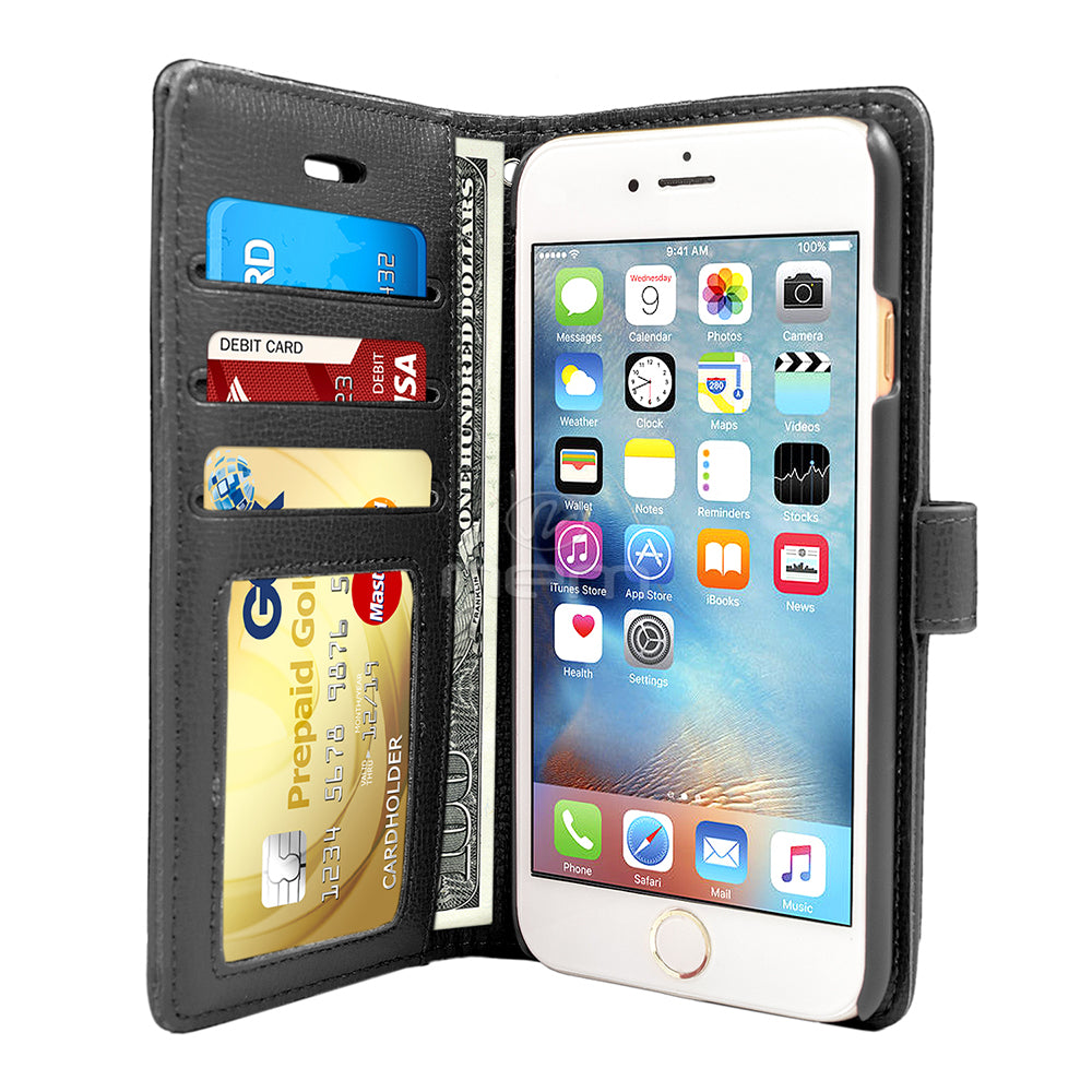 Apple iPhone 6/6S Leather Wallet Case WCFC12A Black