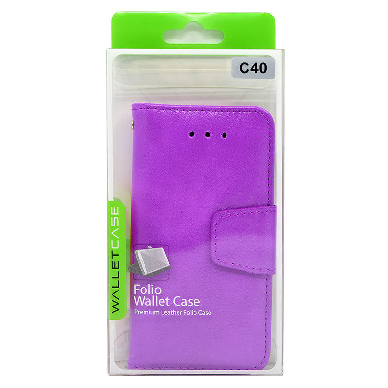 LG Leon/C40/Tribute2/Destiny Wallet Case WCFC12C Purple
