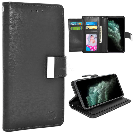 iPhone 11 (6.5") Double Flap Wallet Case WCFC13 Black