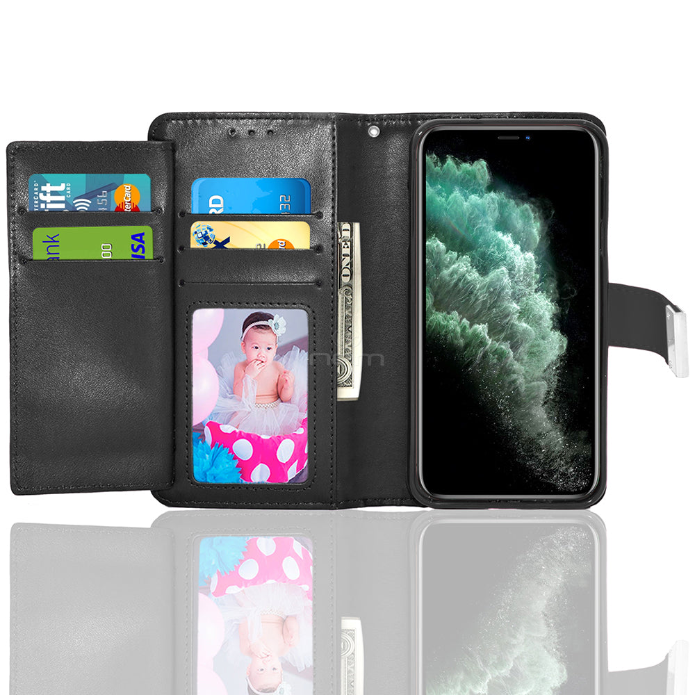 iPhone 11 (5.8") Double Flap Wallet Case WCFC13 Black