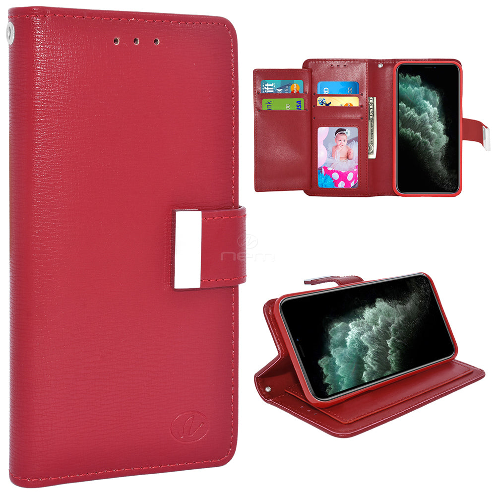 iPhone 11 (6.5") Double Flap Wallet Case WCFC13 Red