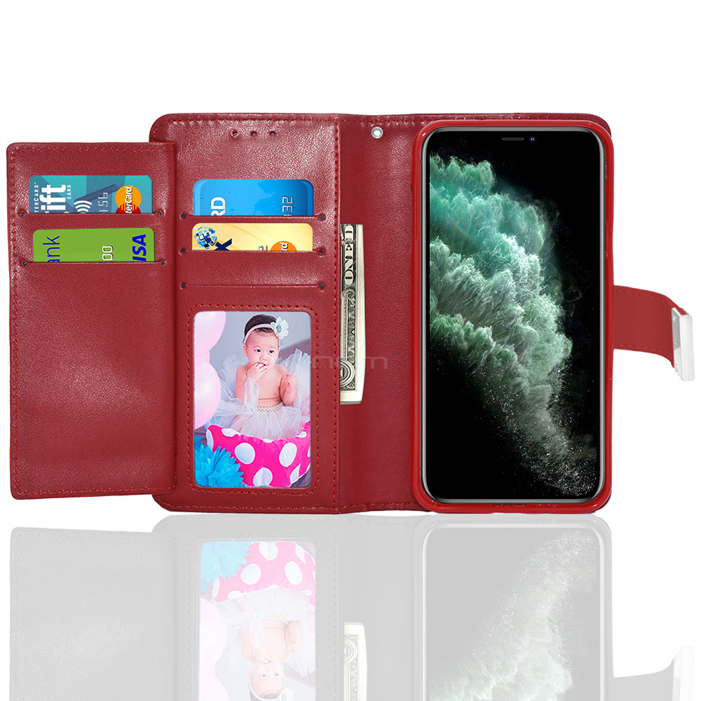 iPhone 11 (6.5") Double Flap Wallet Case WCFC13 Red