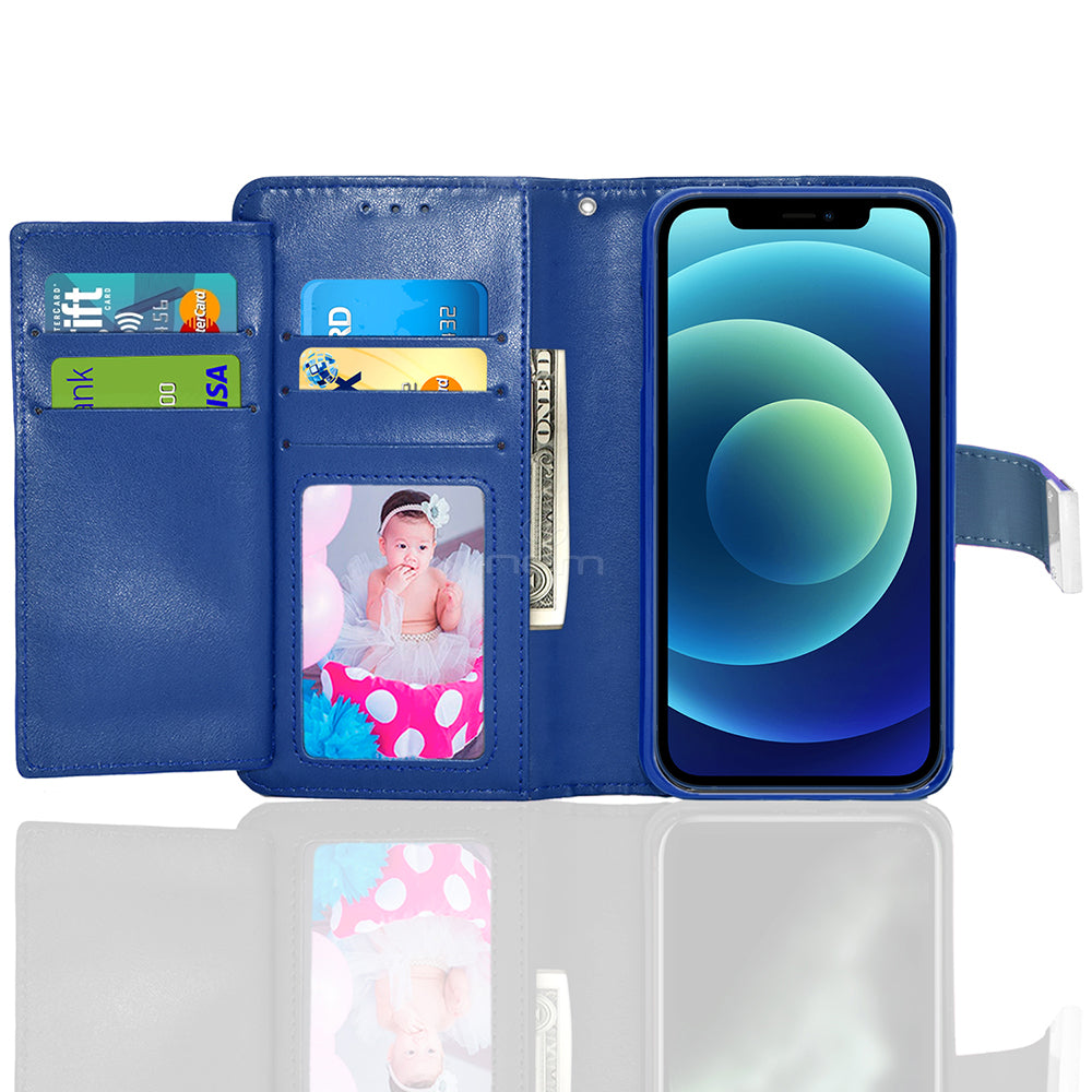 iPhone 13 Pro 6.1 Dual Flap Wallet Case WCFC13 Blue