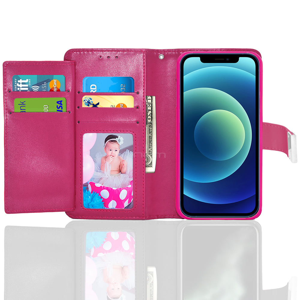 iPhone 13 6.1 Dual Flap Wallet Case WCFC13 Pink