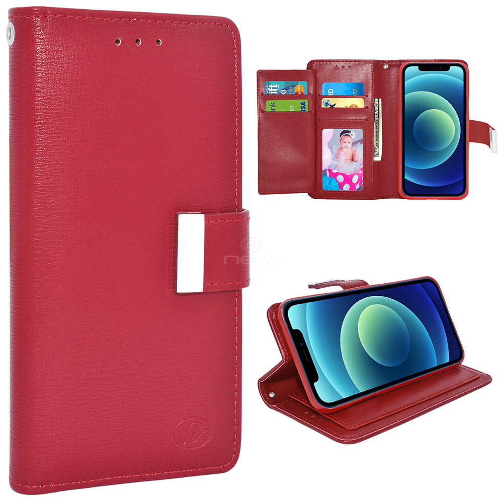 iPhone 12 Pro Max (6.7") Dual Flap Wallet Case WCFC13 Red