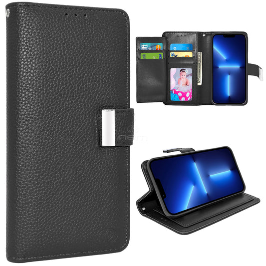 iPhone 13 Pro 6.1 Dual Flap Wallet Case WCFC13 Black