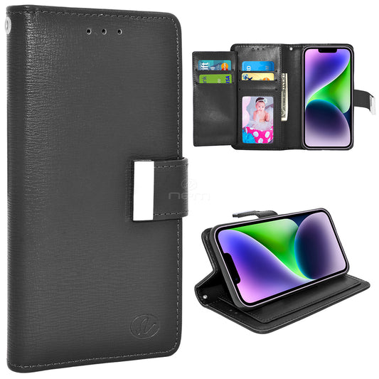 iPhone 14 6.1" Dual Flap Wallet Case WCFC13 Black