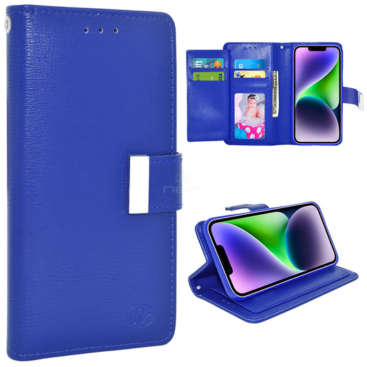 iPhone 14 6.1" Dual Flap Wallet Case WCFC13 Blue